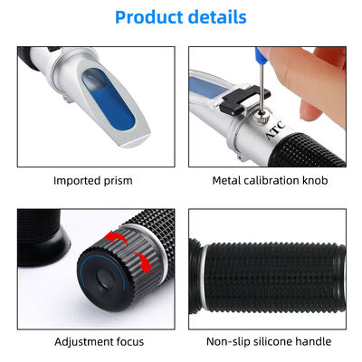 Portable Hand Held Brix Refractometer with 0-50% Brix Range and Automatic Temperature Compensation