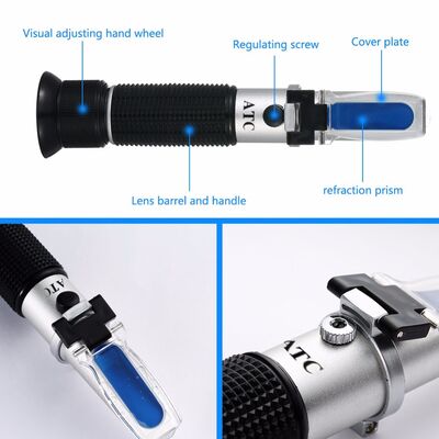 Draagbare refractometer met hoge nauwkeurigheid -50 - 0 graden Methanol glas bevriezingspunt instrument