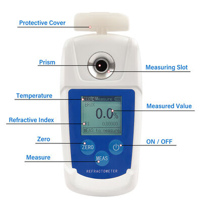 Digital Brix Refractometer with 0-55% Measurement Range Compact Size 120mm*58.5mm*30mm and ±0.1%Brix Resolving Power