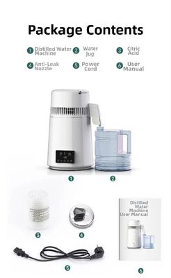 Fuyao K40107 750W 4L Capaciteit SUS304 Roestvrij Staal Gedestilleerd Water Machine voor Thuis, Laboratorium & Tandheelkundig Gebruik