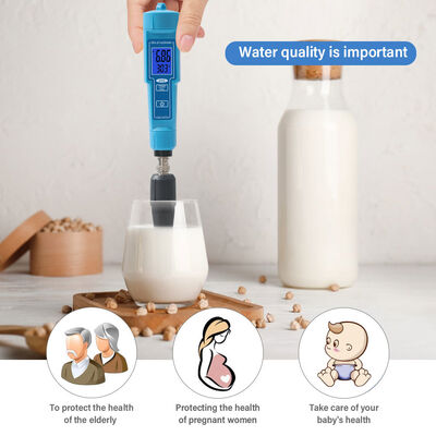 2 in 1 Digital pH Meter with LED Display and 0.01pH Accuracy for Skin Fruit Meat