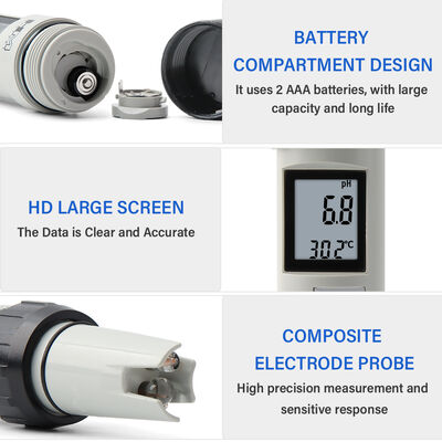 IP-67 Waterdichte digitale ORP-meter met 0.0-14.0PH-bereik en LCD-displaypaneel voor nauwkeurige waterkwaliteitsonderzoek