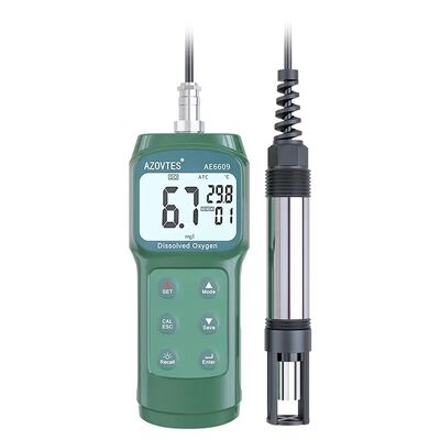 Hoge Precisie AE6609 Draagbare 3,5m Probe Opgeloste Zuurstofmeter met ATC voor Aquacultuur & Afvalwater