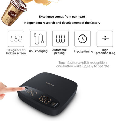 Aanraakscherm Elektronisch Digitaal Koffiebal met 0.1g nauwkeurigheid en USB-oplaadbare keukenweegschaal