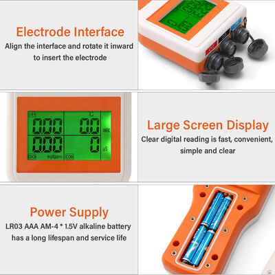 6-in-1-test multiparameter waterkwaliteitsmeter met 0,1 pH-nauwkeurigheid en LCD-display voor aquariums en hydroponics