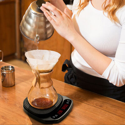 Ultra-thin Smart Coffee Weighing Scale with 0.1g Accuracy and Type-C Recharging in ABS Stainless Steel Silicone