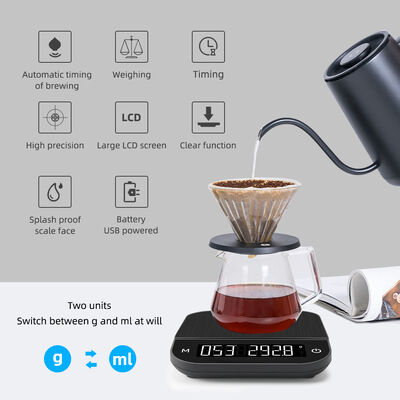 3kg/5kg Capaciteit 0.1g Precisie Koffieweegschaal met LCD Display Digitale Keukenweegschaal