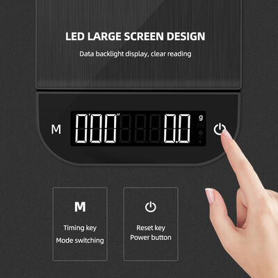 3kg/5kg Capaciteit 0.1g Precisie Koffieweegschaal met LCD Display Digitale Keukenweegschaal