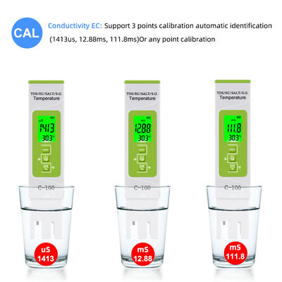 5-in-1 waterkwaliteitsmeter met LCD-scherm, hoge precisie en compact ontwerp voor aquarium en zwembad