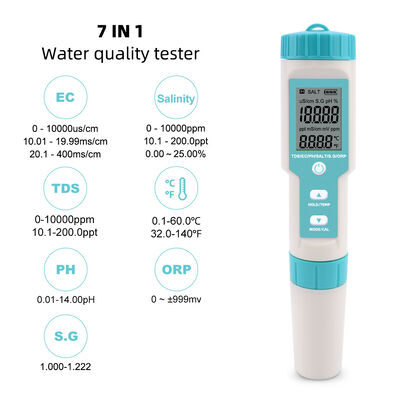 7-in-1 Multifunction Waterkwaliteitsmeter met Afneembaar Sondeontwerp en IP67 Waterdichte Behuizing