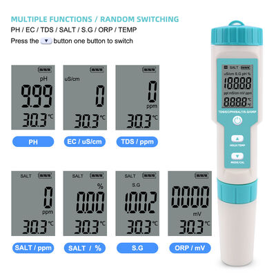 7-in-1 Multifunction Waterkwaliteitsmeter met Afneembaar Sondeontwerp en IP67 Waterdichte Behuizing