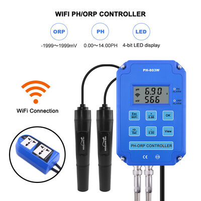 WiFi-uitgang PH ORP-redoxcontroller met vervangbare BNC-sonde en dubbele elektroden voor aquariumhydroponics