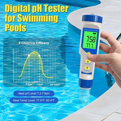 7-in-1 Multifunction Digitale Water Tester met Hoge-Precisie Probe en Verlicht LCD-Scherm voor Zwembad en Aquarium Waterkwaliteit Testen