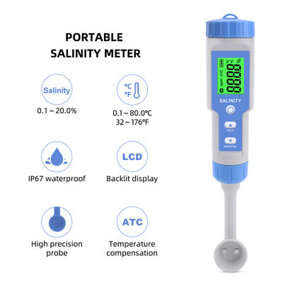 NEWEST Digital Waterproof Salinity Meter with High Accuracy and LCD Display for Kitchen Drinking Water and Food Processing