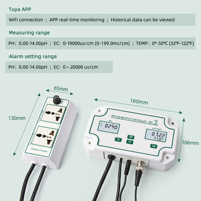 Tuya Wifi Online EC Monitoring Controller ph Meter Met Data Logger Functie Hydroponische waterkwaliteitsmonitoring tester