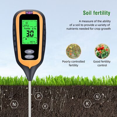 6-in-1 Bodem PH-meter Tuinbodem PH / Vruchtbaarheid / Vocht / Licht / Luchtvochtigheid / Temp Multi Functioneel Bodemtestinstrument