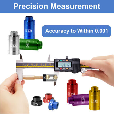 Rood aluminium afmetingsmeter set legering kaliber conversie bussen set B.350&.17 kaliber adapters voor gemakkelijke identificatie