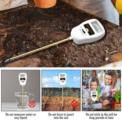 4-in-1 Soil Tester Soil Moisture Fertility Tester 90 Rotation Down Angle Design No Battery Requirements Soil Ph Meter