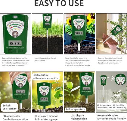 7 in 1 Digitale bodemanalysator met LCD-scherm voor nauwkeurige pH-monitoring van de vochtigheid van het tuinlicht