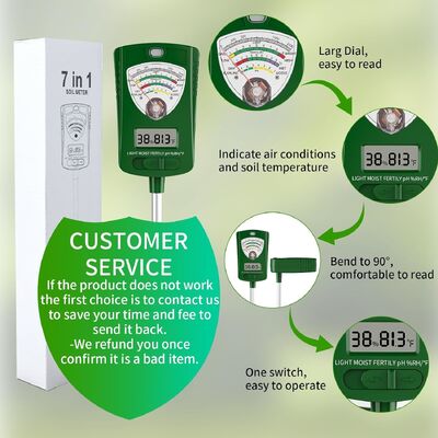 7 in 1 Digitale bodemanalysator met LCD-scherm voor nauwkeurige pH-monitoring van de vochtigheid van het tuinlicht