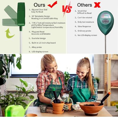 7 in 1 Digitale bodemanalysator met LCD-scherm voor nauwkeurige pH-monitoring van de vochtigheid van het tuinlicht
