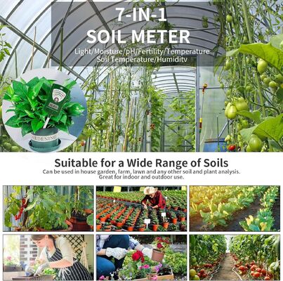 7 in 1 Digitale bodemanalysator met LCD-scherm voor nauwkeurige pH-monitoring van de vochtigheid van het tuinlicht