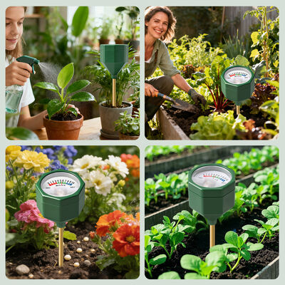 YIERYI Analoog bodemvochtigheidsmeter zonder batterij met metalen sonde 0-10 schaal hygrometer voor tuinpotten