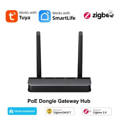 YIERYI Zigbee 3.0 PoE Dongle Gateway Hub voor Home Assistant Zigbee2 MQTT ESP32 + CC2652P Dubbele 5dBi Antennes Type-C/PoE Aangedreven