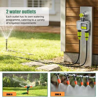 YIERYI Dual-Zone RF Smart Water Timer met Sub-GHz Gateway