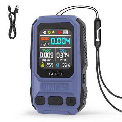 5‑in‑1 HCHO TVOC CO Temp Humidity Air Quality Gas Detector