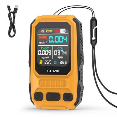5‑in‑1 HCHO TVOC CO Temp Humidity Air Quality Gas Detector