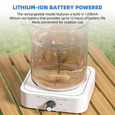 Mini-magnetische roermachine, USB-opgeladen draagbare vloeistofmixer, instelbare snelheid 200­2000 RPM, capaciteit 1,0­1,5 L, laagspanningslaboratoriummagnetische mengapparatuur