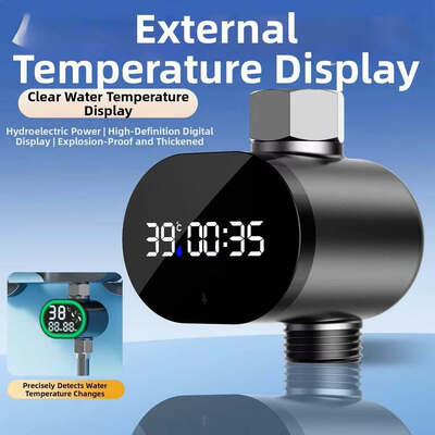 Waterkrachtopwekking, douchekop universele watertemperatuurmeter, babybadje, kinderbad, huishoudelijk visueel LED digitaal display