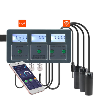 8-in-1 Smart WiFi Water Quality Tester Remote Monitoring Ideaal voor aquaria, zwembaden, laboratoria en drinkwater