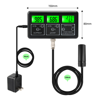 Digitale waterkwaliteitsmeter voor industrieel laboratoriumgebruik EC/PPM/pH/ORP/Temp