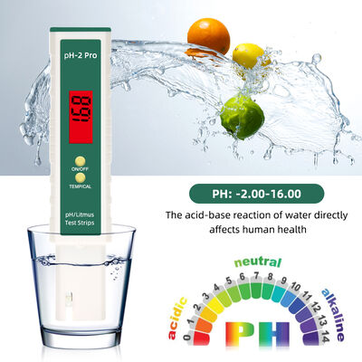 PH-2 Pro pH-meter met achtergrondverlicht LCD-scherm, automatische temperatuurcompensatie en gegevensopslag bij uitschakelen voor waterkwaliteitstesten