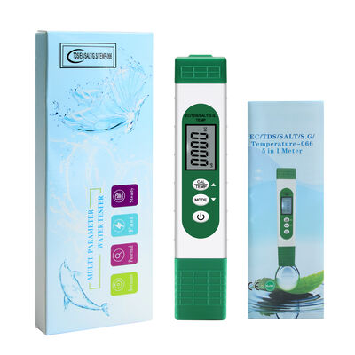 5-in-1 Multifunction Digitale Zoutgehalte Meter met Hoge-precisie Probe en Automatische Temperatuurcompensatie
