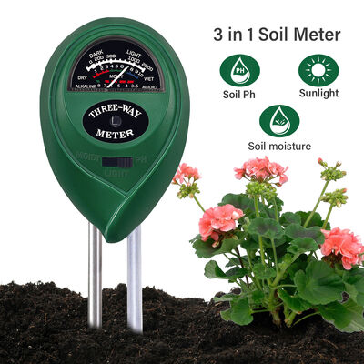 3-in-1 bodemmeter Vocht PH licht Geen batterij vereist Dual-probe bodem tester voor binnen / buiten planten Tuin gazon boerderij
