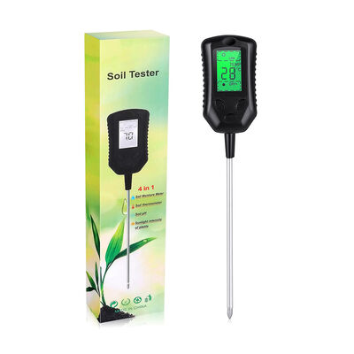 Grote LCD-gebruikersinterface 4 in 1 Bodemmeter PH Bodemmeter Vocht/Temperatuur/Zonlicht Bodemanalysetools