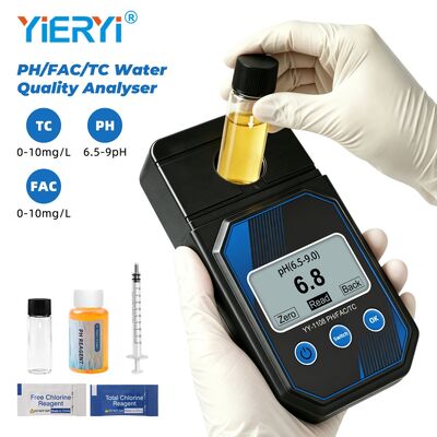 YIERYI Draagbare fotometrische nauwkeurige waterkwaliteitsmeter voor pH Restchloor Totaal Chloor