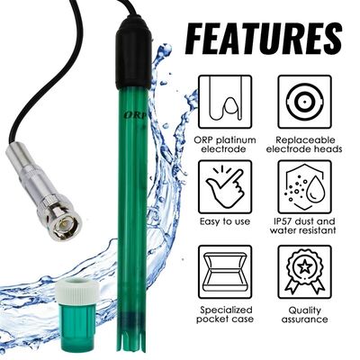 Vervangende ORP Redox Elektrode, 300cm Kabel met BNC Connector, Compatibel met de meeste ORP Meters