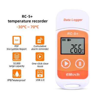 Het Registreerapparaat van de Temperatuurgegevens van koelingsusb Elitech rc-5+