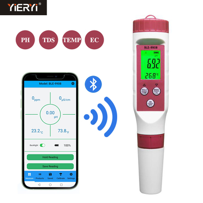 4 in 1 de Meterapp van de EG Pen Type Bluetooth PH de Kwaliteitsdetector van het Controletds Water